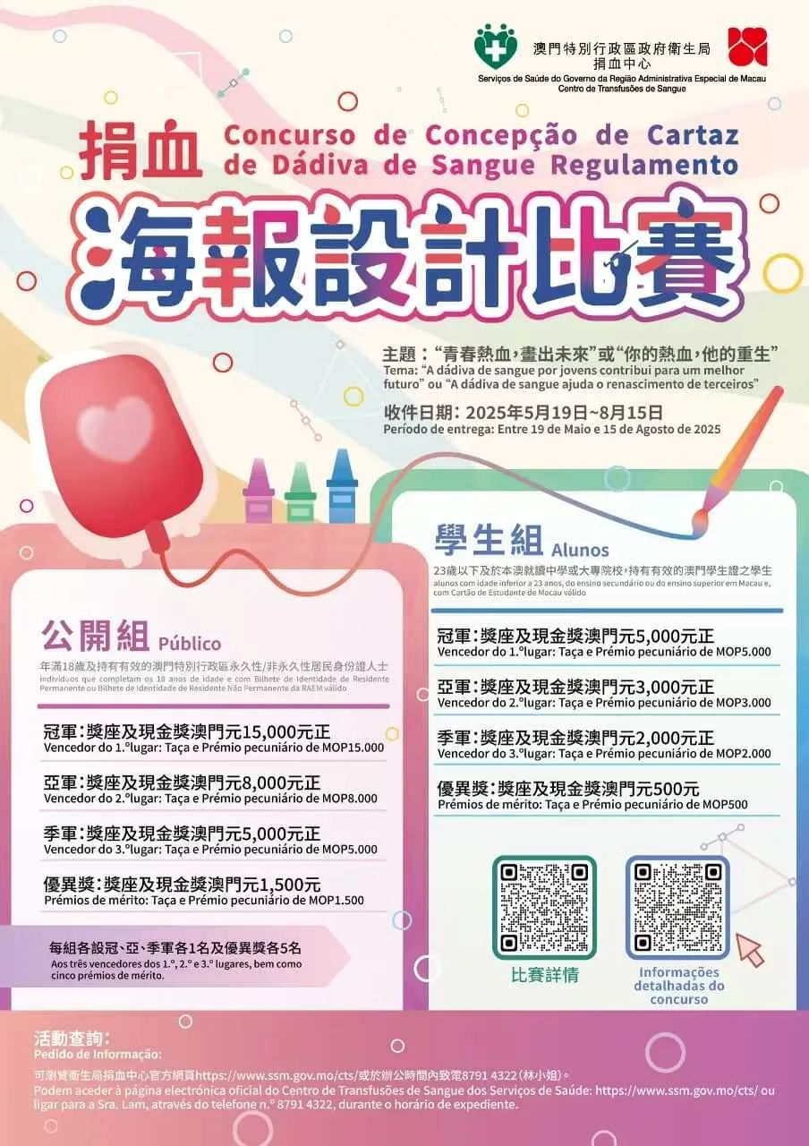 2025澳门卫生局捐血中心海报设计比赛